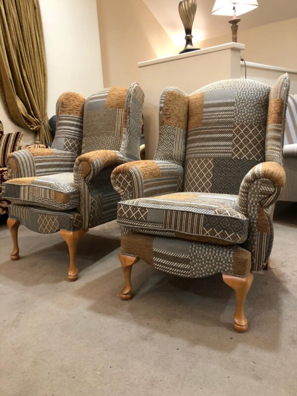queen anne patchwork chair